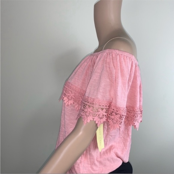 Women’s Pink / Mauve / Blush / Rose Peasant Off The Shoulder Top - Size Medium - Picture 10 of 15